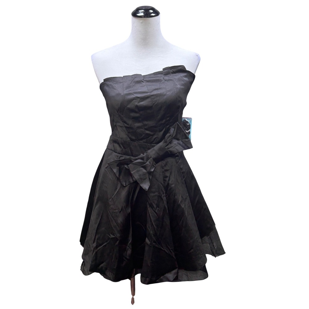 Grass Collection Dress Women L Black NWT Strapless Fit Flare Bow Party Formal